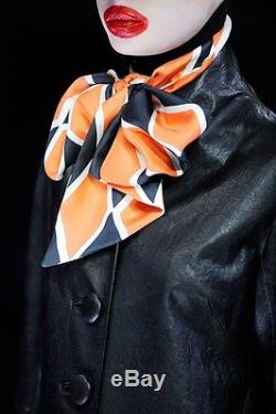 Alexander McQueen 2009 Runway arlequin bow shirt 44 top blouse longsleeve print