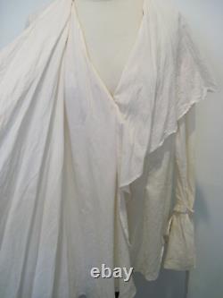 Alexander McQueen Light Cream Cotton Cashmere Long Sleeve Blouse Top Size 42 It