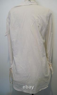Alexander McQueen Light Cream Cotton Cashmere Long Sleeve Blouse Top Size 42 It