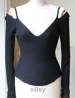 Alexander Wang Long Sleeve Top With Lingerie Bra Straps Xsmall