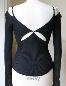 Alexander Wang Long Sleeve Top With Lingerie Bra Straps Xsmall