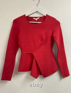 Alexander Wang Red Knit Wrap Top Red Long Sleeve Size XS
