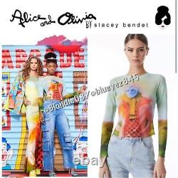 Alice + Olivia Delaina long sleeve crop top S