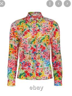 Alice & Olivia Willa Floral-Print Silk Top, NWT, Small, orig$339 Great Buy