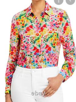 Alice & Olivia Willa Floral-Print Silk Top, NWT, Small, orig$339 Great Buy
