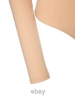 Alix Nyc Leroy Nude Long Sleeve Jersey Thong Bodysuit Top Size Xs