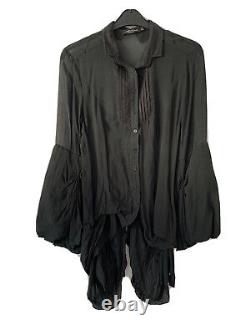 Allsaints Jest pure Silk Long Sleeve Victorian Steampunk blouse tunic Top 12