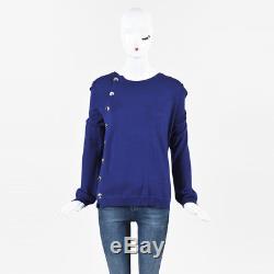 Altuzarra NWT Blue Wool Button Minamoto Long Sleeve Sweater Top SZ XS
