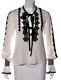 Andrew Gn Off White Embroidered Long Sleeve Blouse Top