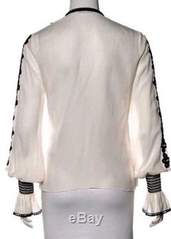 Andrew Gn off white Embroidered Long Sleeve Blouse Top