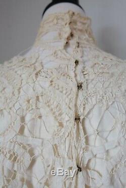 Antique Women's top, Battenberg Lace, Edwardian, Long Sleeves 1800s, early 1900s