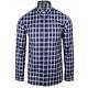 Aquascutum Shirt Emsworth Mens Blue Grey Check Long Sleeve Top