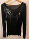 Armani Jeans Blouse Shiny Long Sleeve Black Top Size S New Free Delivery Vgc