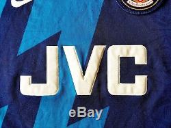 Arsenal Away Shirt 1995. Medium. Nike Blue Adults Long Sleeves Football Top Only