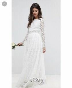 Asos Bridal/Wedding Lace Long Sleeve Crop Top Maxi Dress