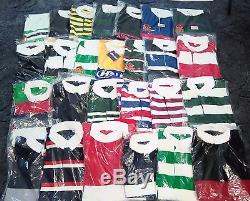Assorted Stripe Long Sleeved Rugby Shirt Polo Mens Sport Tops 50 Pieces