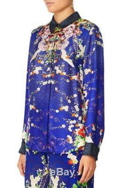 Auth CAMILLA Maikos Midnight Long Sleeve Shirt Blouse Top XL Slim Fit BNWT $449