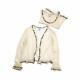 Auth Chanel 05c White/black Top And Cardigan Set Knit Size 34 Cashmere Used