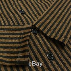 Auth FENDI Vintage Logos Pequin Stripe Long Sleeve Shirt Tops Sz 38 US M 1544m