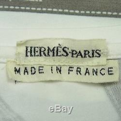 Auth HERMES Logos Ribbon Long Sleeve T Shirt Top France Sz M France F/S 5666