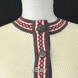 Auth Yves Saint Laurent Long Sleeve Tops Knit Cardigan Ivory Vintage #M AK31216