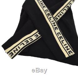 Authentic CELINE Vintage Logos Long Sleeve Tops Black #S Cashmere Y03468