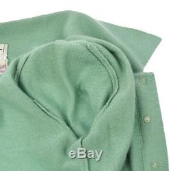 Authentic CHANEL CC Logos Button Long Sleeve Cardigan Tops Light Green YG02035c