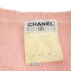 Authentic CHANEL Vintage CC Camellia Logos Long Sleeve Tops Pink #36 GS01278e