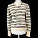 Authentic Chanel Vintage Cc Logos Long Sleeve Knit Tops Ivory Black #40 Gs01272b