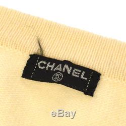Authentic CHANEL Vintage CC Logos Long Sleeve Knit Tops Ivory Black #L Y03041j