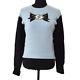 Authentic Chanel Vintage Cc Logos Long Sleeve Knit Tops Light Blue #42 Yg01992h