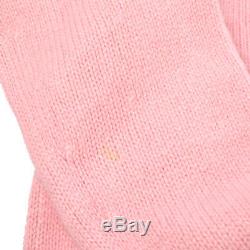 Authentic CHANEL Vintage CC Logos Long Sleeve Knit Tops Pink Cashmere AK25519f
