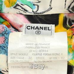 Authentic CHANEL Vintage CC Logos Long Sleeve Tops Shirt White #36 Y03206k