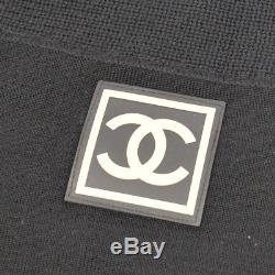 Authentic CHANEL Vintage CC Logos Sports Line Long Sleeve Tops Black AK19989