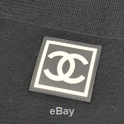 Authentic CHANEL Vintage CC Logos Sports Line Long Sleeve Tops Black AK25772g