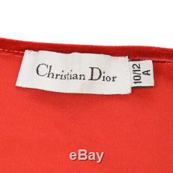 Authentic Christian Dior Vintage Logos Long Sleeve Shirt Tops Red AK25480