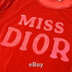 Authentic Christian Dior Vintage Logos Long Sleeve Shirt Tops Red AK25480