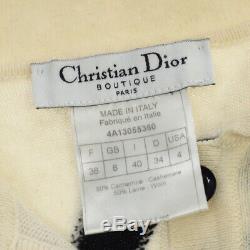 Authentic Christian Dior Vintage Logos Long Sleeve Tops White Black #M AK30055