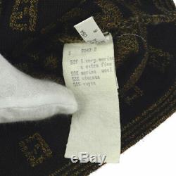 Authentic FENDI Vintage Logos Long Sleeve Knit Tops Brown Black #40 AK32341