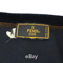 Authentic FENDI Vintage Logos Long Sleeve Tops Brown Black Italy AK25508k