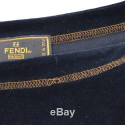 Authentic FENDI Vintage Logos Long Sleeve Tops Brown Black Italy AK25508k