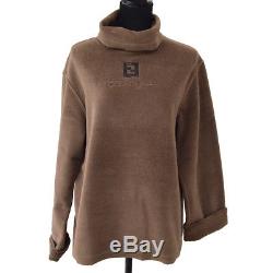 Authentic FENDI Vintage Logos Long Sleeve Tops Brown Polyester Italy Y02071c
