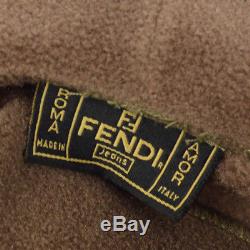 Authentic FENDI Vintage Logos Long Sleeve Tops Brown Polyester Italy Y02071c