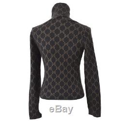 Authentic GUCCI GG Pattern Long Sleeve Tops Dark Brown Italy Vintage #S Y03869