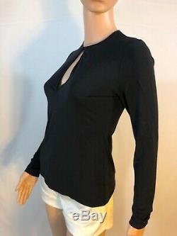 Authentic Gucci Womens Top Blouse Shirt Black Long Sleeve Size It 40 US S