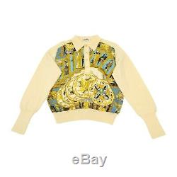 Authentic Hermes Knit Long Sleeves Tops Sweater Off White Ladies Women 42 France