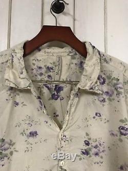 Authentic Magnolia Pearl Cotton Top With Long Sleeves In Purple Floral Pattern