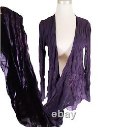BABETTE SF Purple Pleated Infinity Wrap Multi-Way-Wear Top S &Up Cool! Look