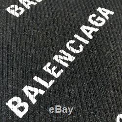 BALENCIAGA Logo print All over Turtleneck tops long sleeve Black