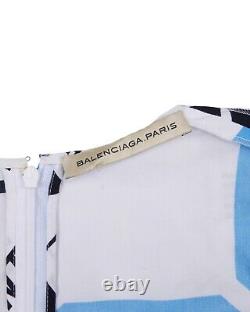 BALENCIAGA Long Sleeve Top White Slogan Womens Y2K Size 36